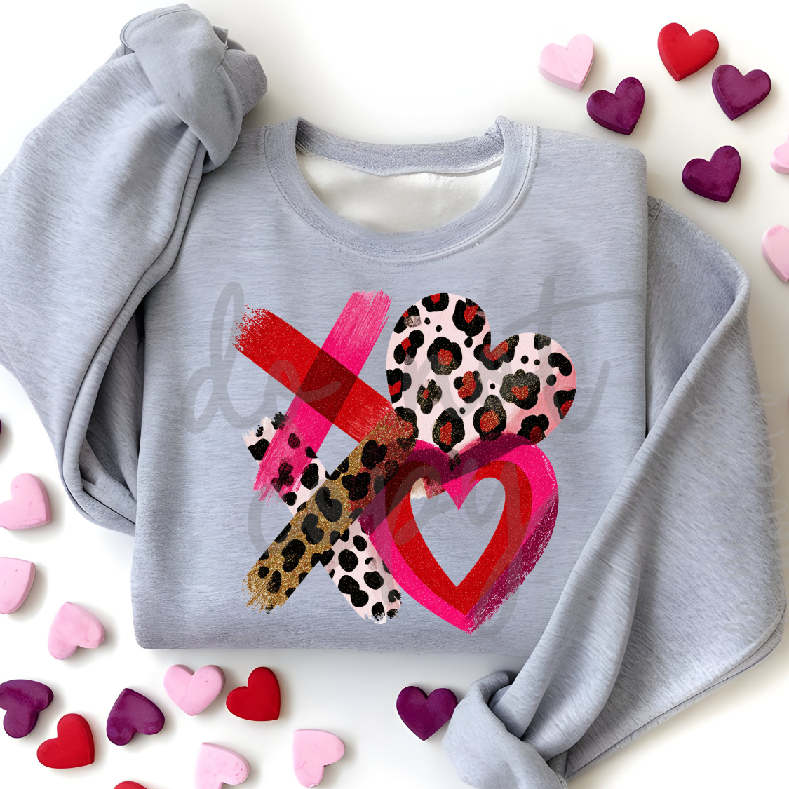 xoxo animal print heart png