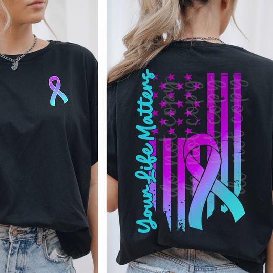 your life matters ombre flag with pocket design png