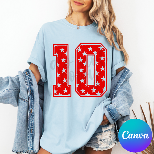 Star Numbers Canva Template
