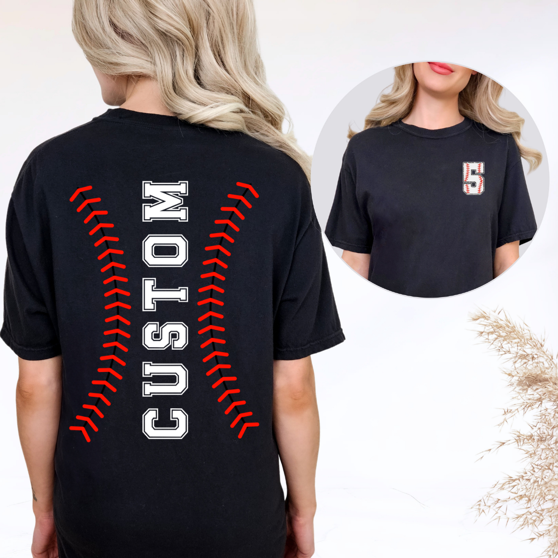 Baseball stitching Editable Canva Template