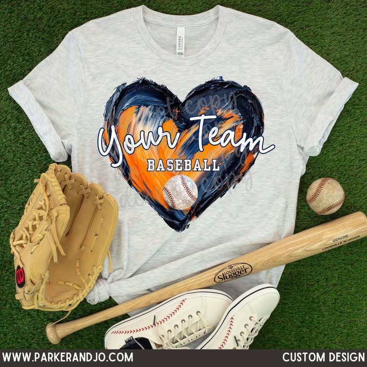 CUSTOM - Painted Heart Baseball or Softball png