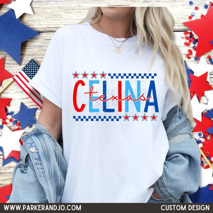 CUSTOM PNG - Red, White, Blue Stars City & State