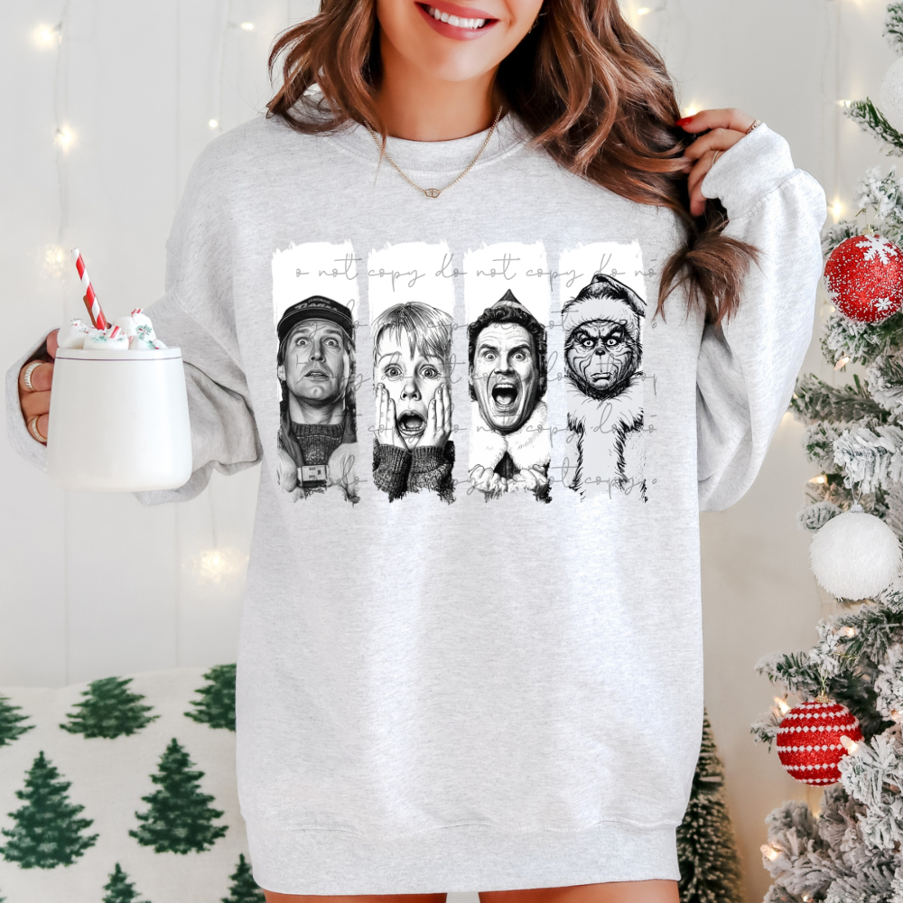 4 best christmas movies b&w png