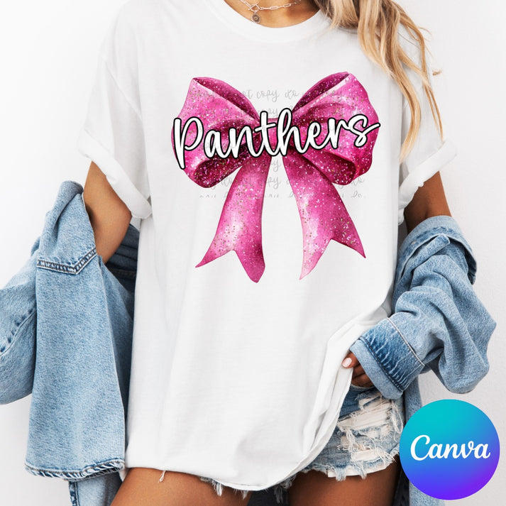 Pink Out Bow Editable Template Parker & Jo