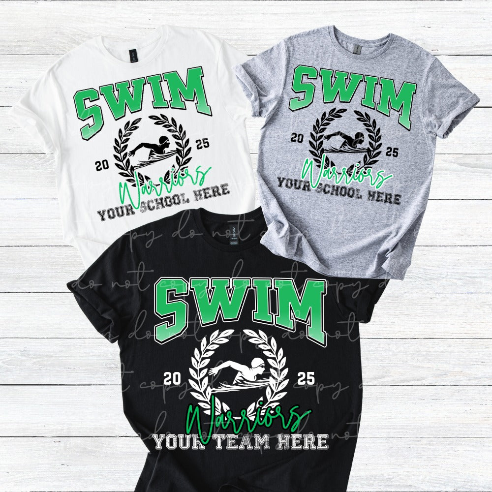 Swim Team Wreath Editable Canva Template
