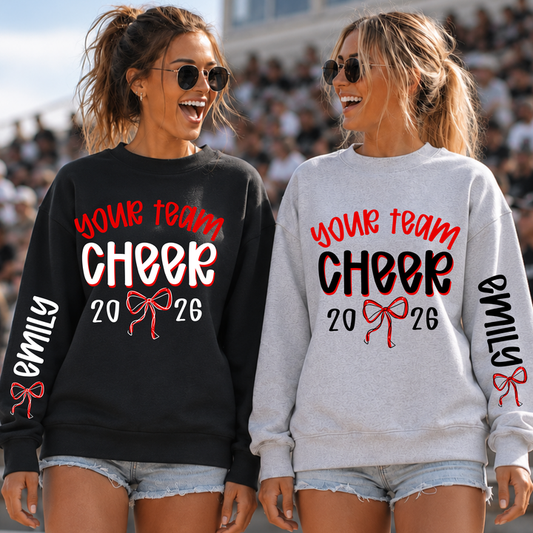 Cheer Team with Bow Editable Template | *blank mockup included