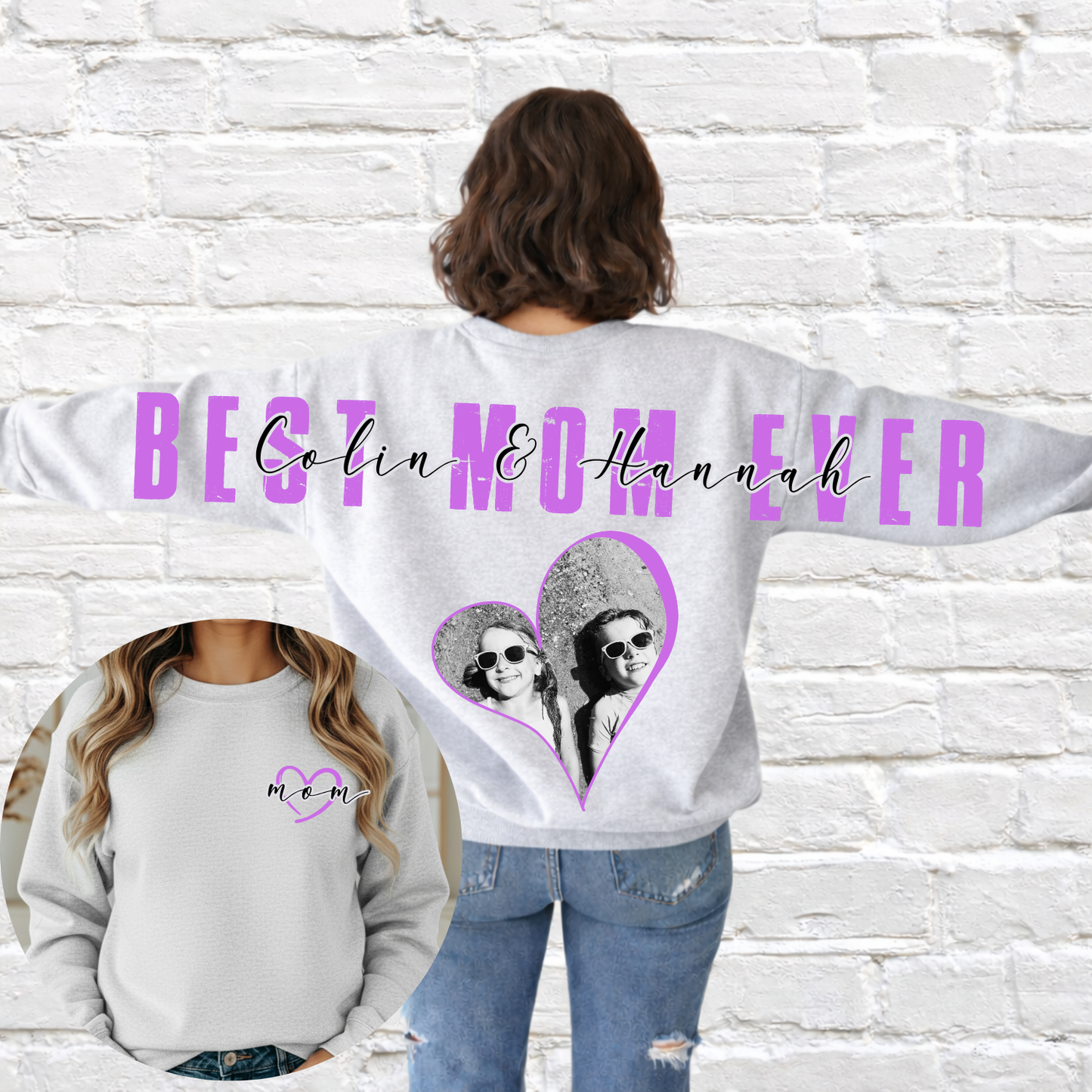 Best Mom Ever Big Back Long Photo Editable Template