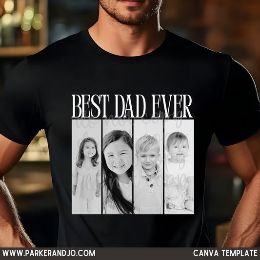 Best Dad Ever 4 Photo Canva Template