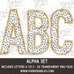 Black White Dots Gold Glitter Outline Alpha Set