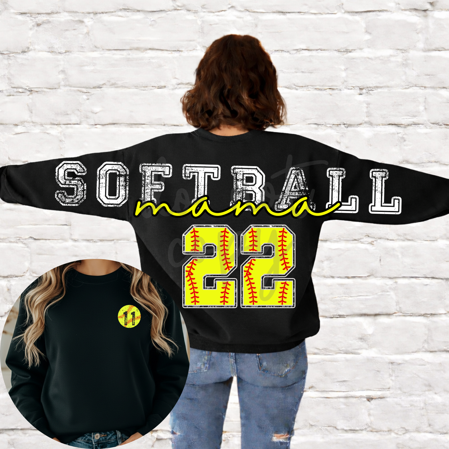 Softball Mama Long Editable Template