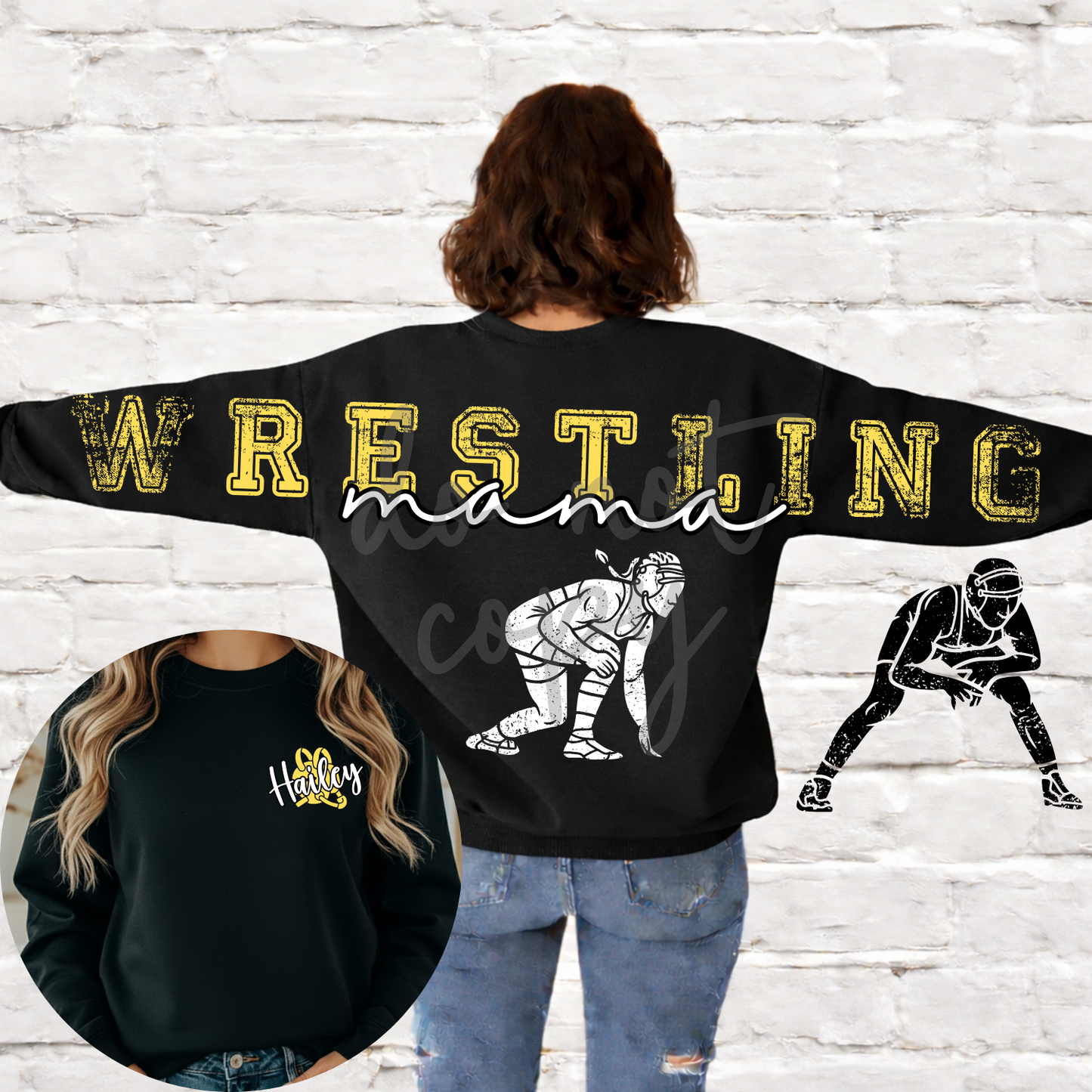 Wrestling Mama Long Editable Template - includes male & female