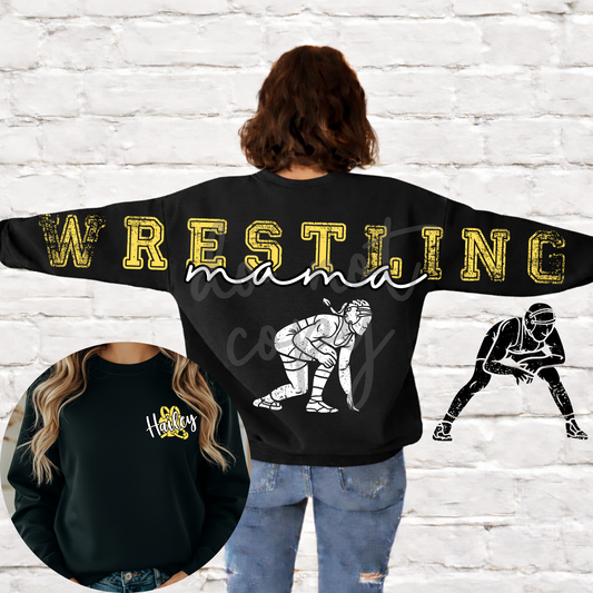 Wrestling Mama Long Editable Canva Template - includes male & female