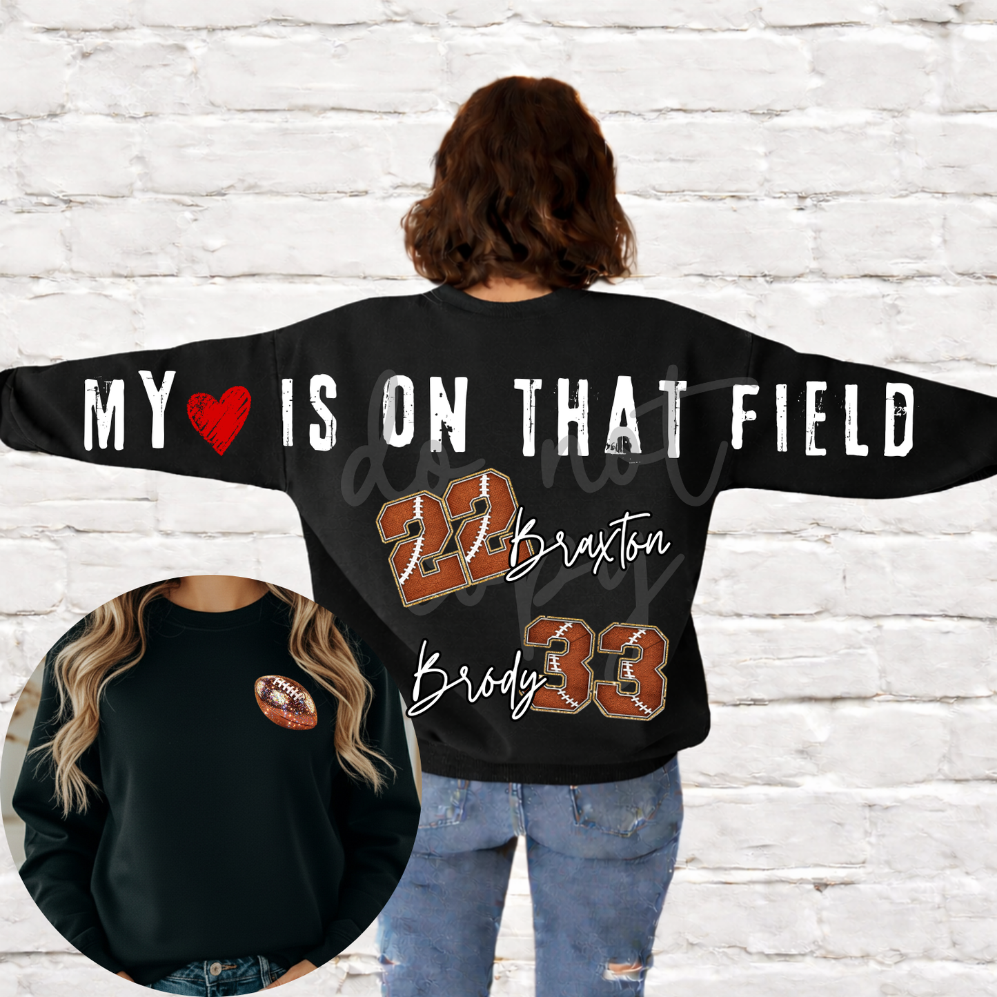 Football My Heart is on that Field Long Editable Canva Template