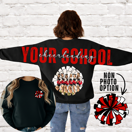 Cheerleading Pom Pom Photo Big Back Editable Template
