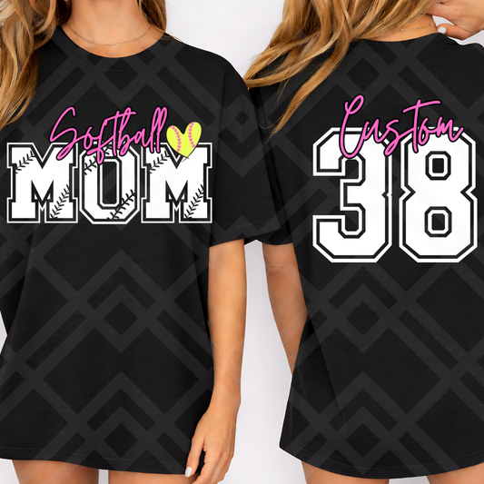 I love my mom Softball Mom Editable Template