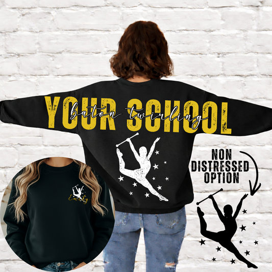 Baton Twirling Big Back Editable Template