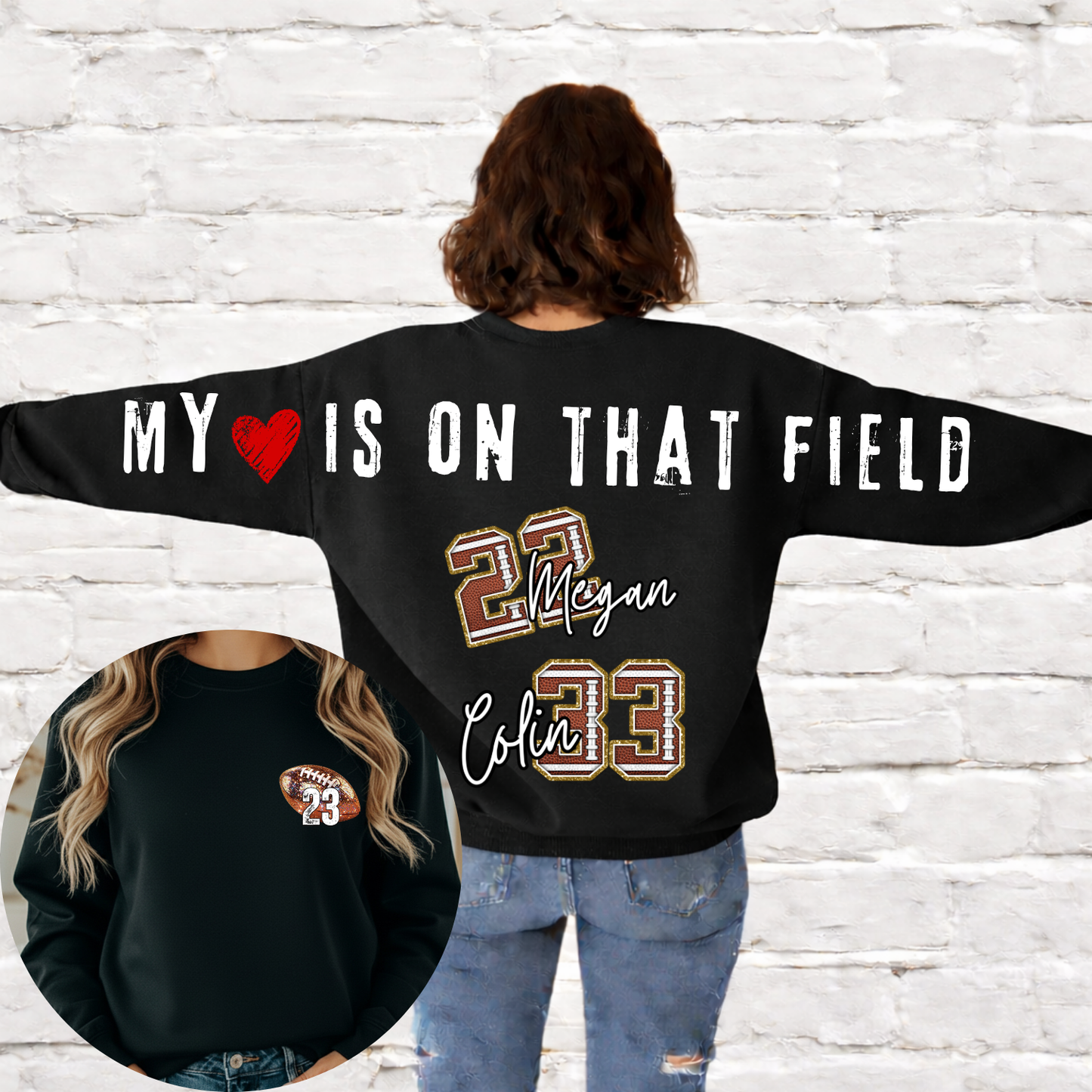 Football My Heart is on that Field Long Editable Template