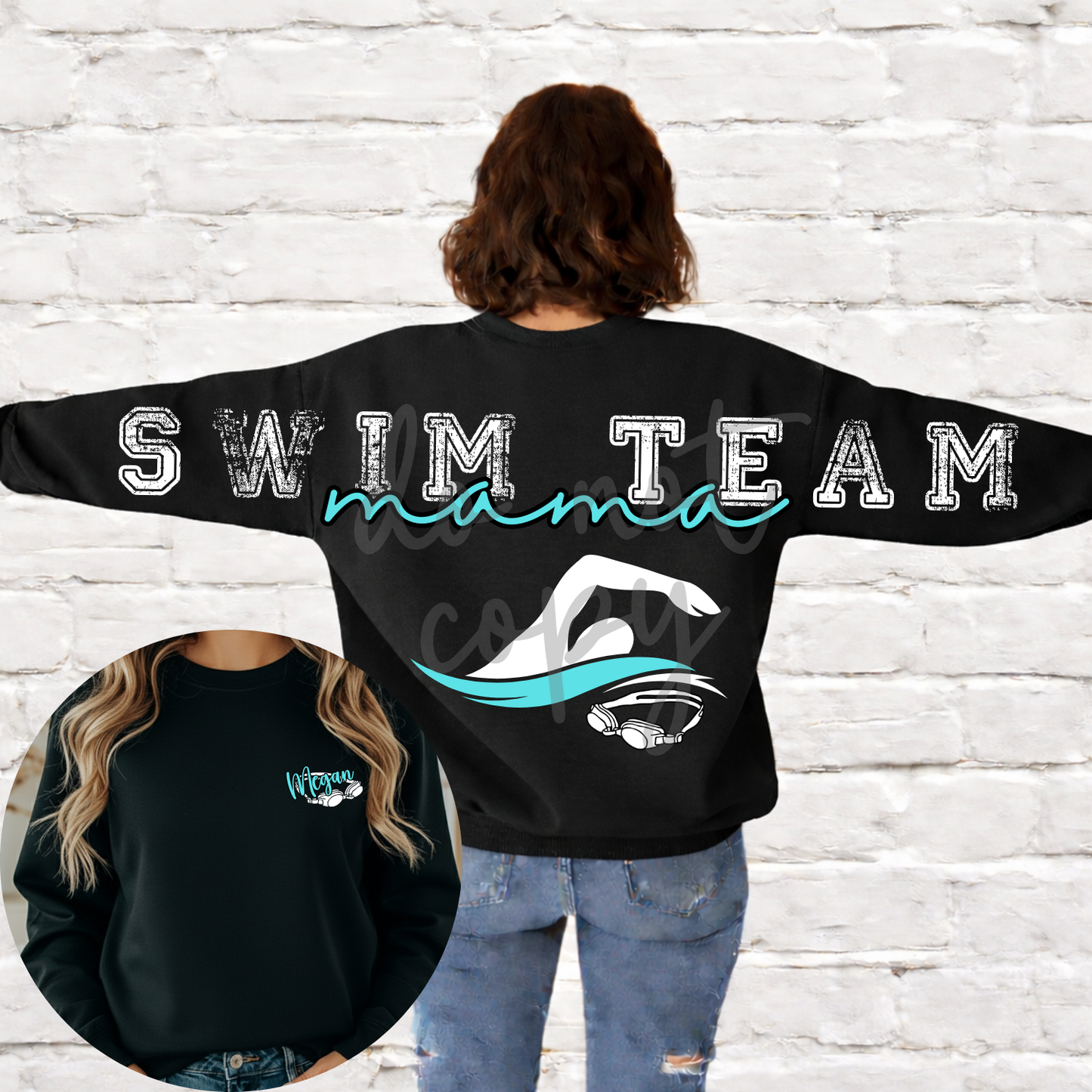 Swim Team Mama Long Editable Template