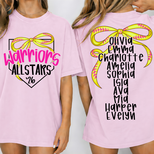 SOFTBALL BOW ALLSTARS EDITABLE TEMPLATE