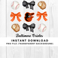 Baltimore Orioles Trendy Coquette Bow Baseball PNG File