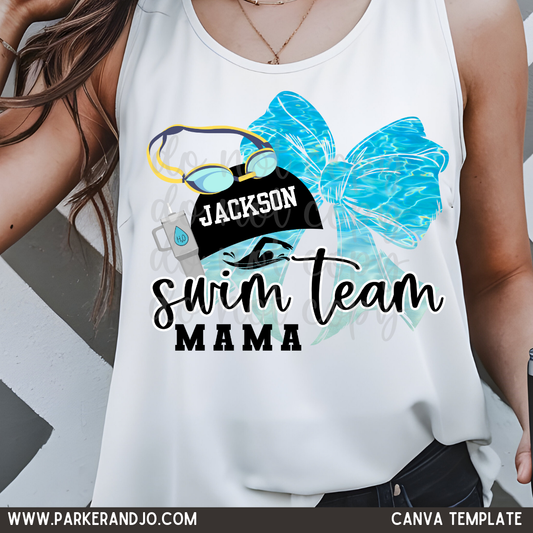 Swim Team Bow Canva Template