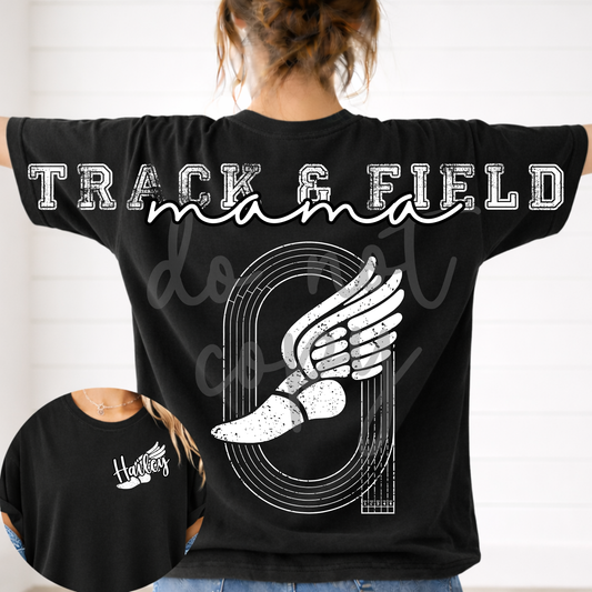 Track and Field Mama Long Editable Canva Template