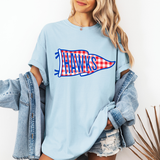 Custom Gingham Pennant Flag Editable Canva Template