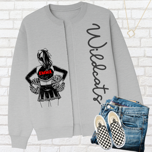 CHEER Split Sweatshirt Editable Template | Blank Mockup Included