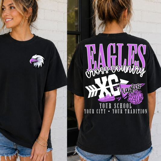 CROSS COUNTRY School Spirit Mascot Editable Template | *blank mockup included