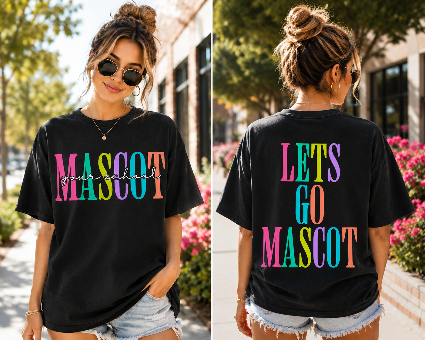 Colorful lets go mascot editable template