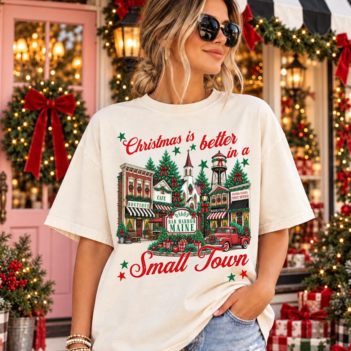 Christmas is better in a small town editable template | includes blank mockup