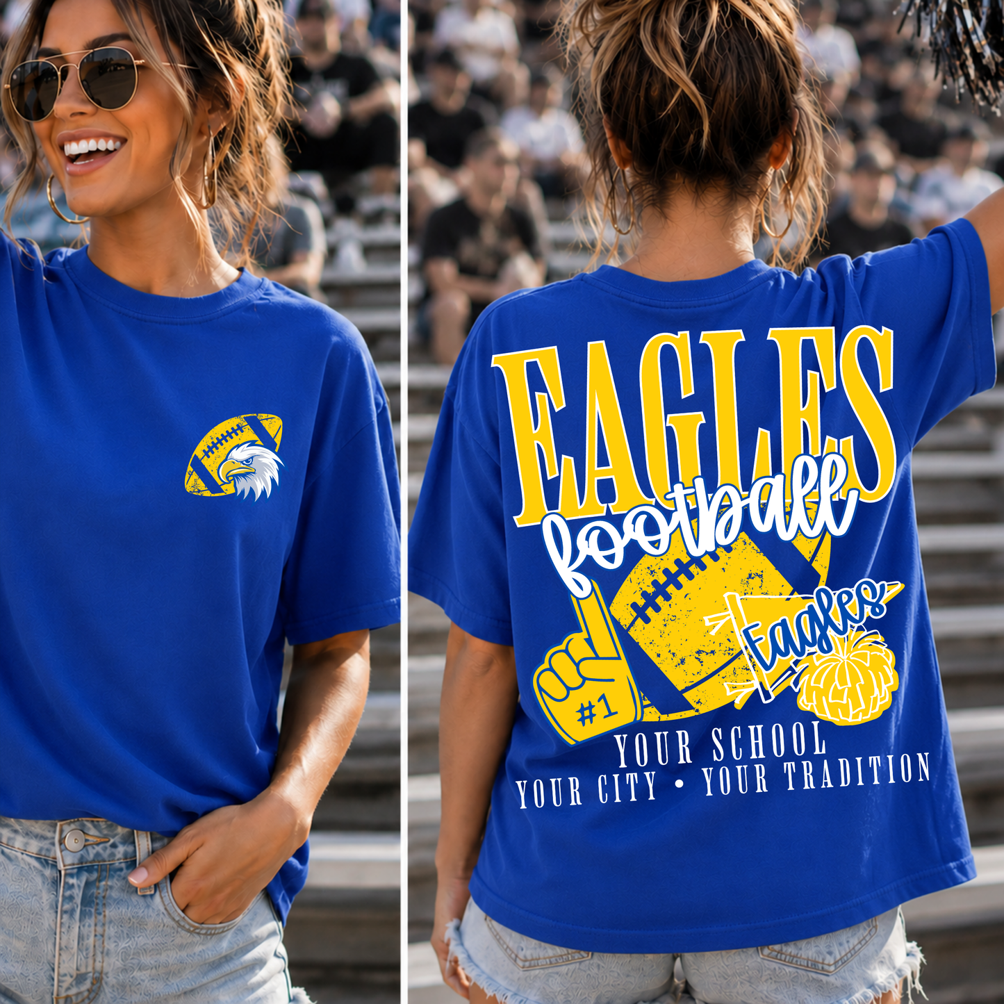 Football School Spirit Mascot Editable Template | *blank mockup included