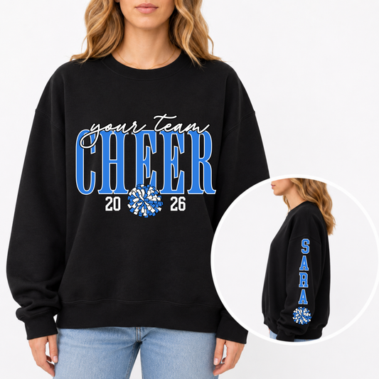 Cheer with Pom and Sleeve Editable Template | *blank mockup included
