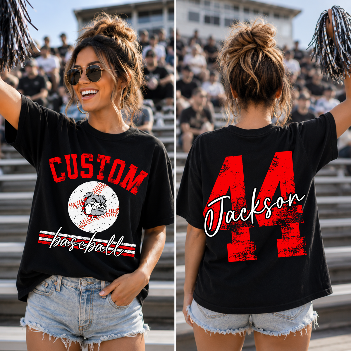 Distressed Baseball Softball with Numbers Editable Template  | *Blank Mockup Included