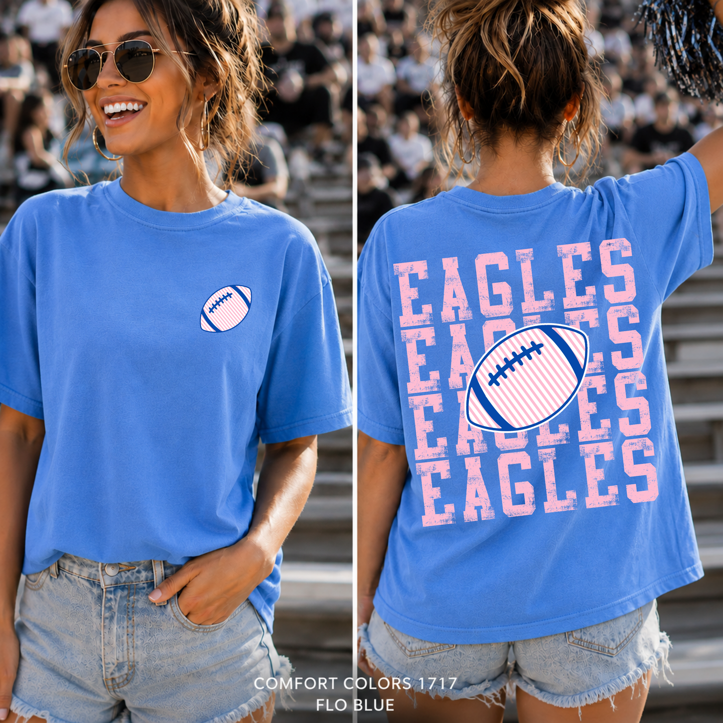 Seersucker Striped Football Editable Template | *Blank Mockup Included