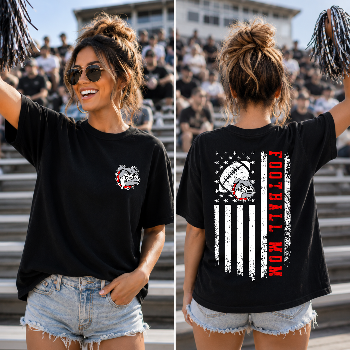 Distressed Football Flag Editable Template | *Blank Mockup Included