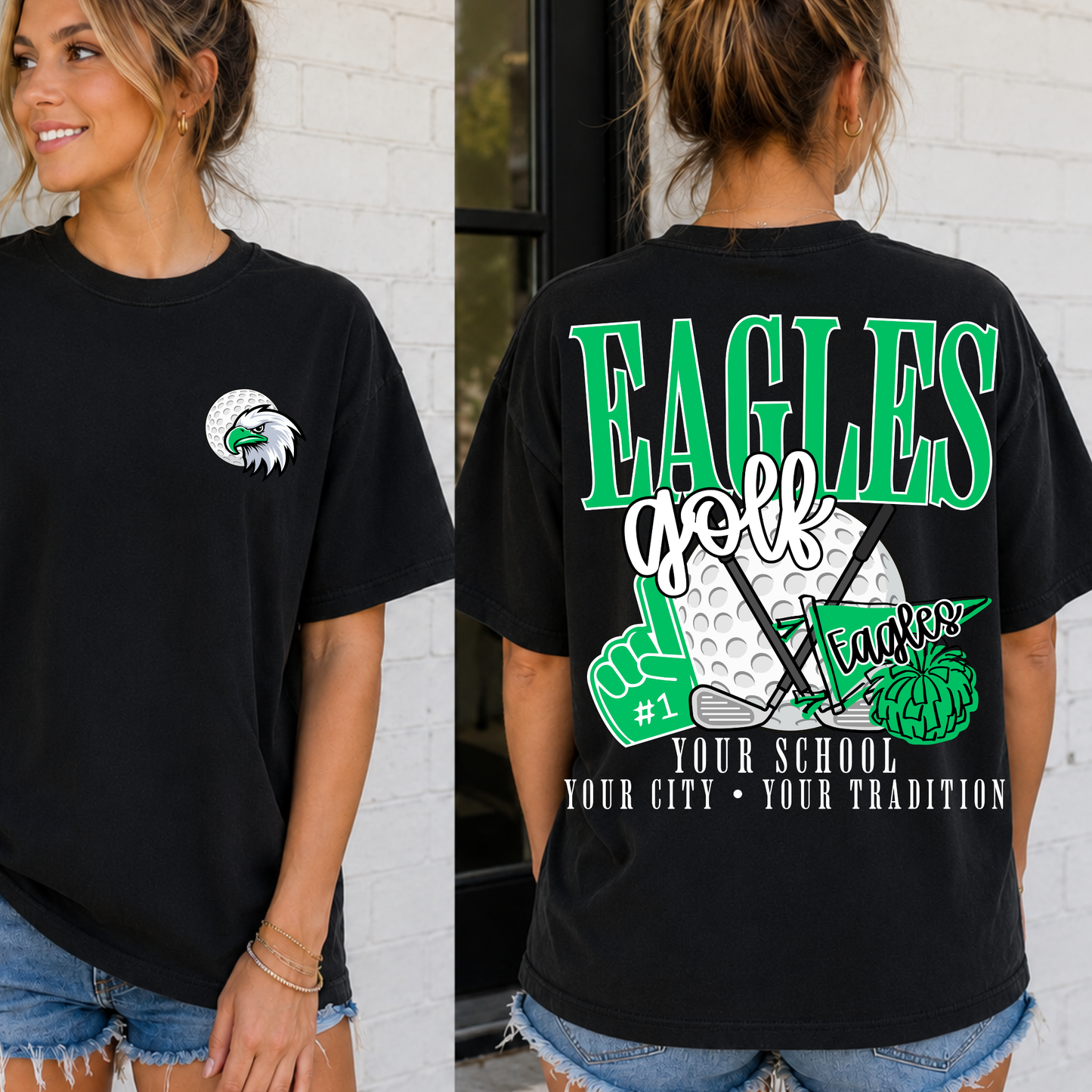 GOLF School Spirit Mascot Editable Template | *blank mockup included