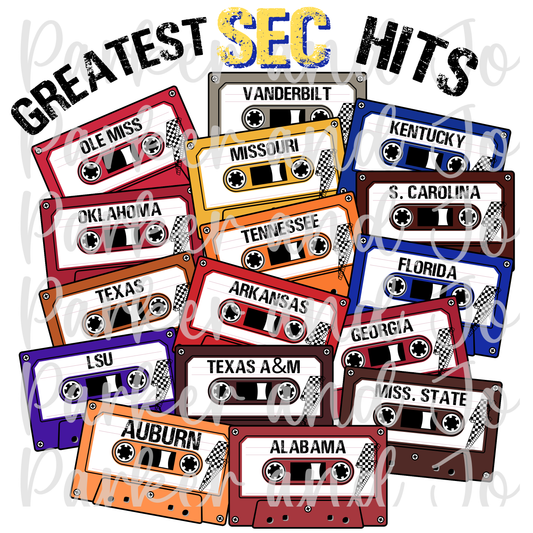 Greatest SEC Hits Cassette Tape Football PNG File