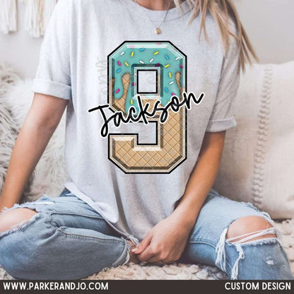 CUSTOM - drip baseball numbers & name png