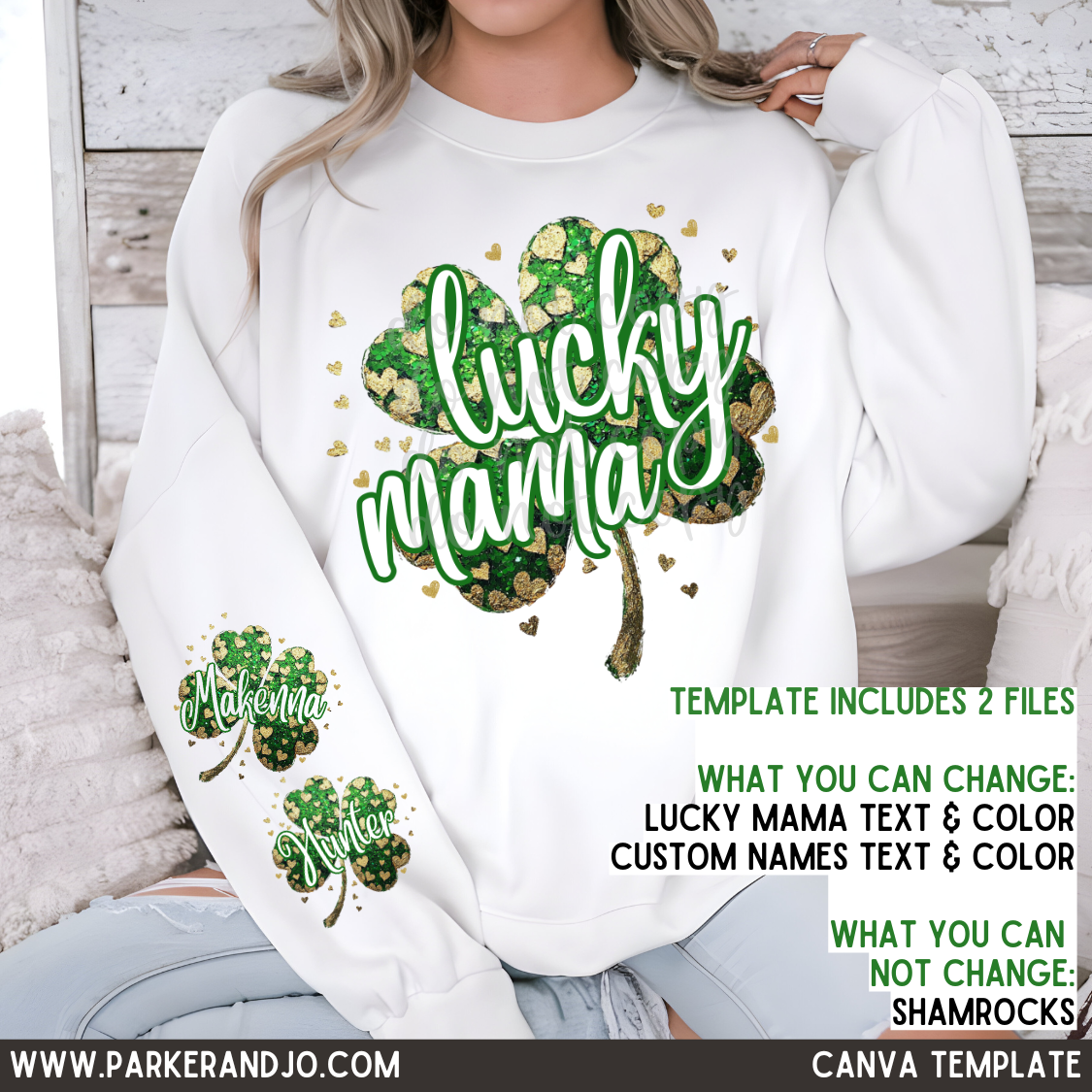 Lucky Mama with Custom Names Canva Template