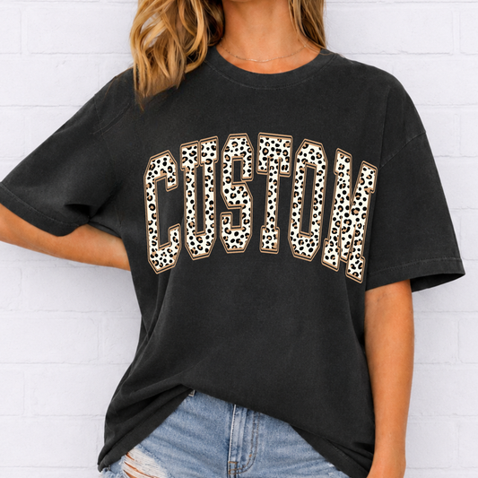 Brown Leopard Print Varsity Template | Parker & Jo™ Template Studio