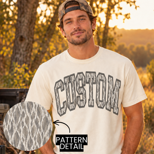 Vintage Driftwood Camo Varsity Arch Template | Parker & Jo™ Template Studio