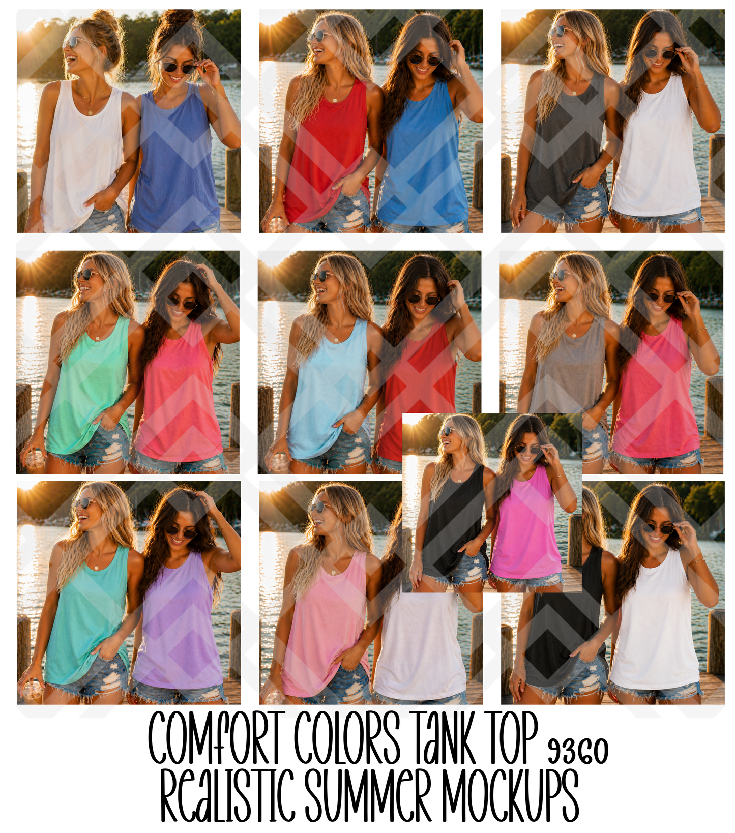 Comfort Colors Tank Tops C9360 Realistic Summer Mockups