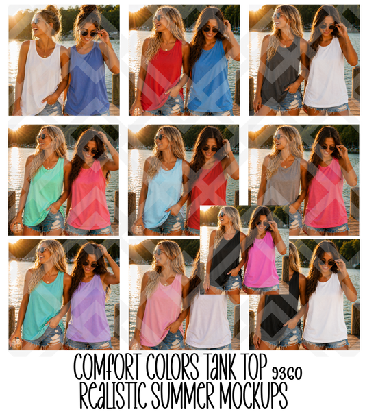 Comfort Colors Tank Tops C9360 Realistic Summer Mockups