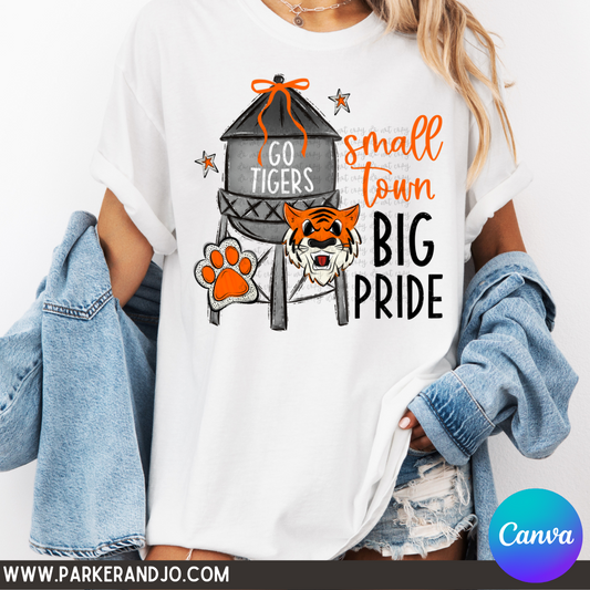 Water Tower Small Town Big Pride Canva Template
