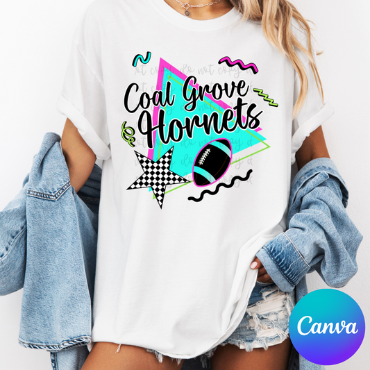 Retro 80s Football Canva Template