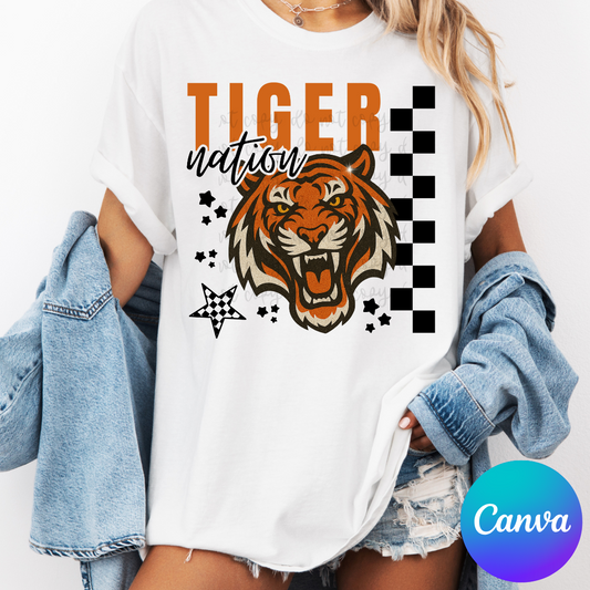 Mascot Nation Checkered Canva Template