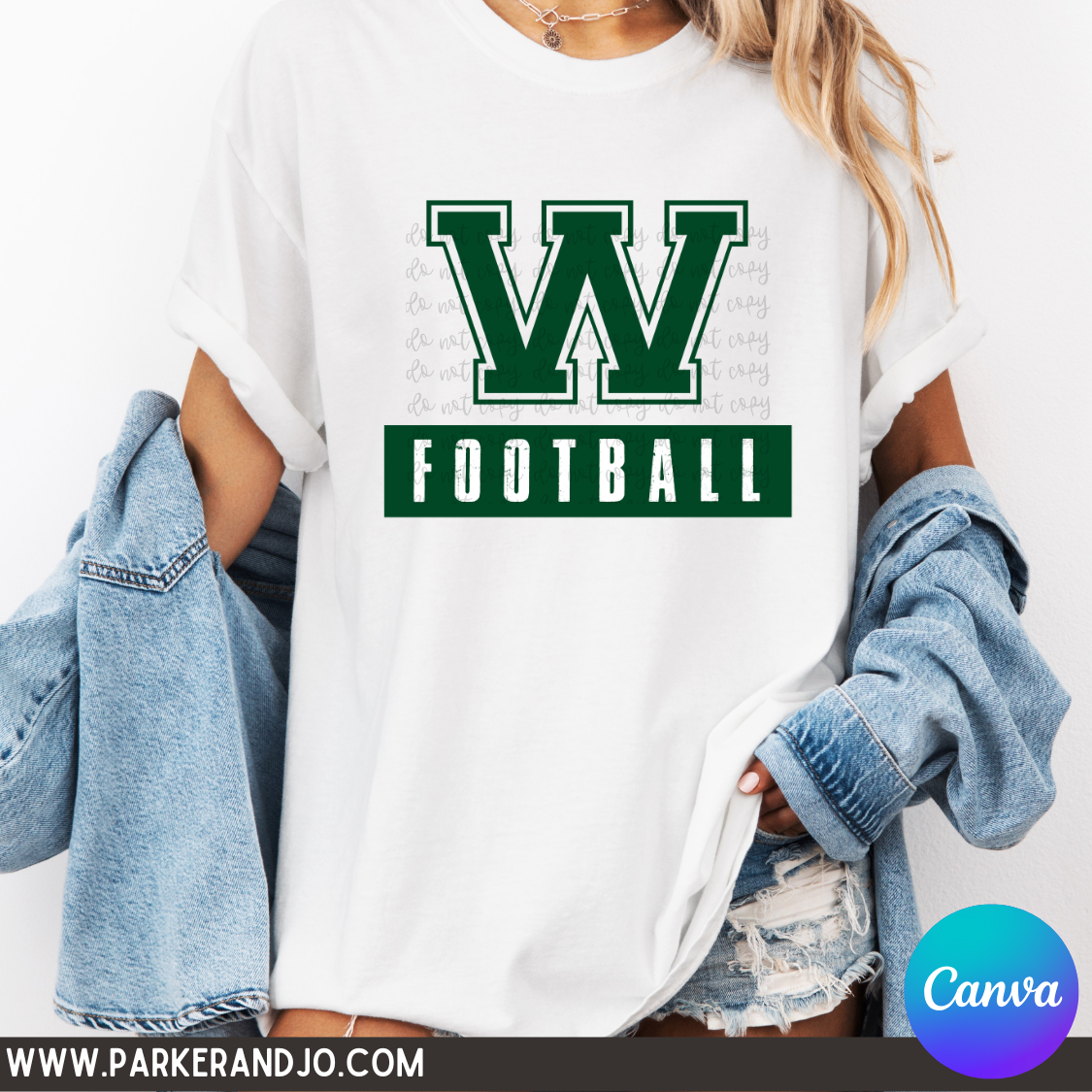 Varsity Initial Football Canva Template