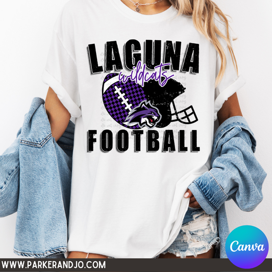 Checkered Football Canva Template