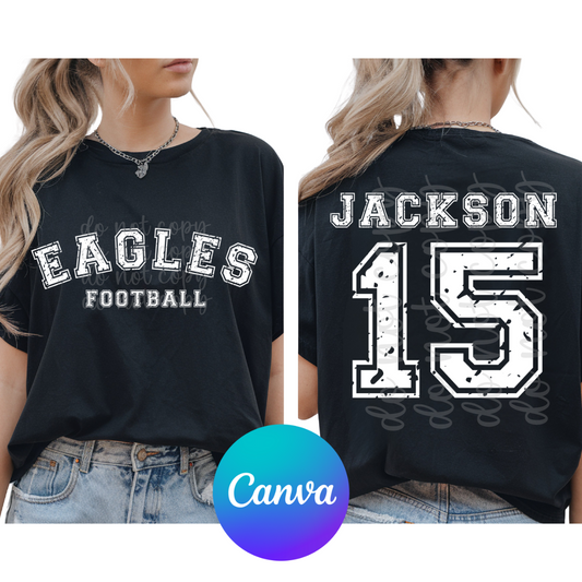 Varsity Distressed Canva Template
